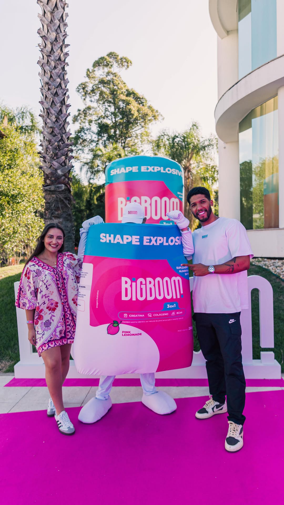 Reel do evento BigBoom com mascote do pote 3 em 1